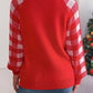 Reindeer Plaid Round Neck Long Sleeve Sweater