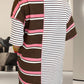 Striped Collared Neck Half Sleeve Mini Dress