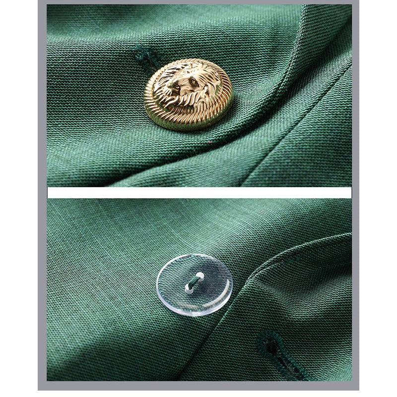 Decorative Buttons Double-Breasted Blazer