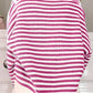 Striped Half Zip Long Sleeve Sweater