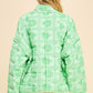 Vintage Print Open Front Jacket with Pockets