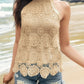 Lace Tied Mock Neck Tank