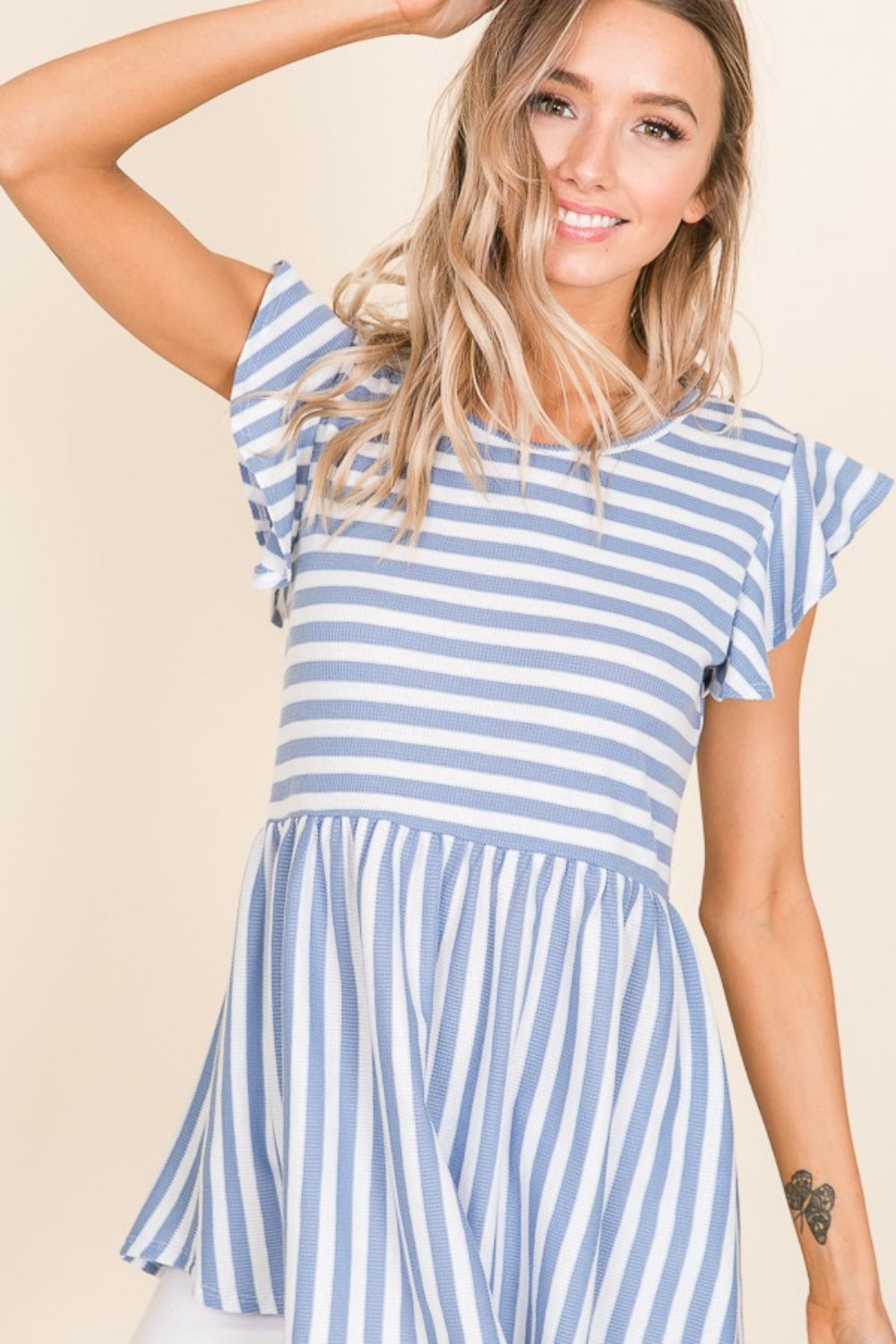 Striped Round Neck Blouse