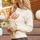 BOO Round Neck Long Sleeve Sweater