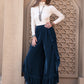 Slit Ruffled Wide Leg Pants