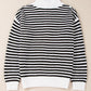 Striped Half Zip Long Sleeve Sweater