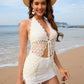 Tied Openwork Halter Neck Cover-Up