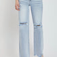 RISEN High Rise Distressed Wide Leg Jeans