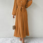 Tie Waist Long Sleeve Dress