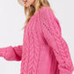 Cable-Knit Long Sleeve Sweater