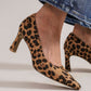 Faux Suede Leopard Point Toe Pumps