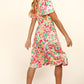 Tiered Floral Midi Dress with Pockets