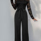 Lace Round Neck Long Sleeve Jumpsuit