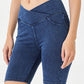 Asymmetrical Waist Denim Shorts with Pockets