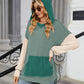 Contrast Hooded Long Sleeve Top