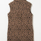 Leopard Johnny Collar Sleeveless Mini Dress