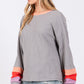 Color Block Waffle Knit T-Shirt