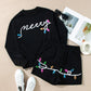 MERRY Sequin Round Neck Long Sleeve Top and Shorts Set