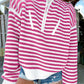 Striped Half Zip Long Sleeve Sweater