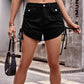 Drawstring Denim Shorts with Pockets