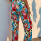 Tied Printed Wide Leg Pants