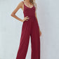 V-Neck Spaghetti Strap Wide Leg Jumpsuit