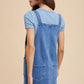 Wide Strap Denim Overall Dress with Pockets