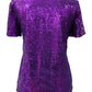 Tiger Sequin Round Neck Short Sleeve T-Shirt