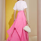 Irregular Ruffles Pleated Long A-Line Skirt