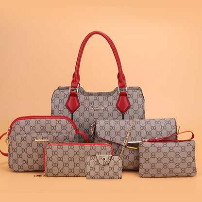 6 Pcs Vintage PU Leather Shoulder Bag Set