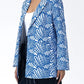 Embroidery Hollow Out Notched Collar Blazer