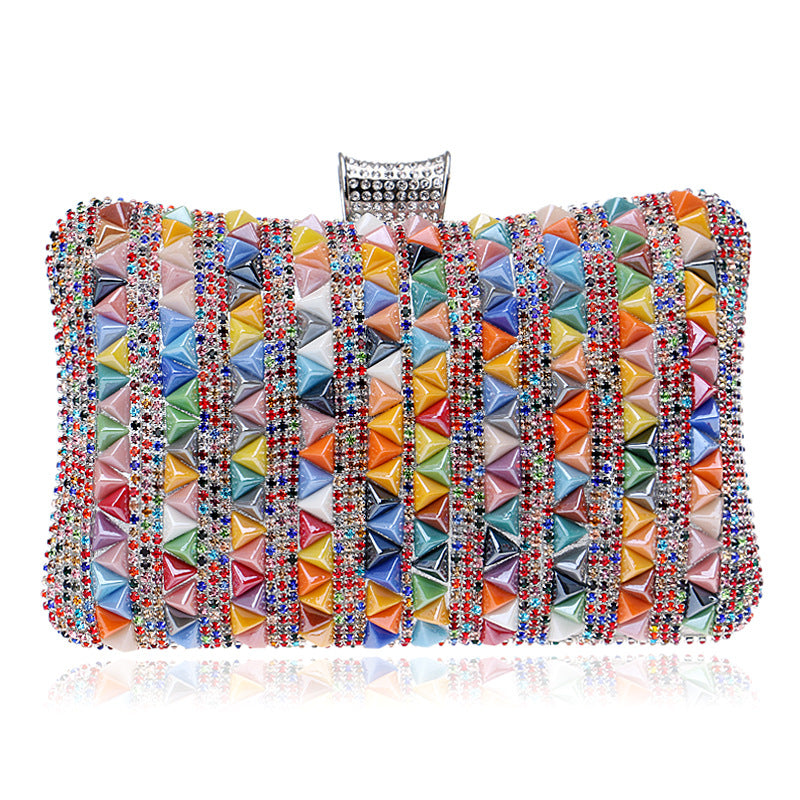 Multicolor Crystal Studded Evening Bag