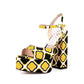 Round Toe Chunky Square Heels Platform Sandals