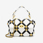 Plaid Studded One-Shoulder Messenger Handbag