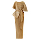 2pcs Miyake Pleated Jacket & Maxi Dress with Belt