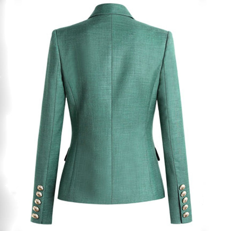 Decorative Buttons Double-Breasted Blazer