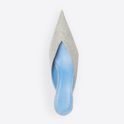 Glitter Kitten Heel Muller Pumps