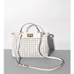 PU Woven Hollow Out Shoulder Handbag