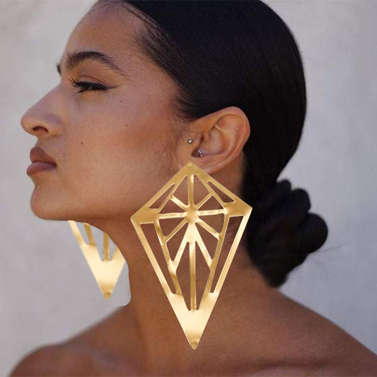 Bold Geometric Pendant Dangle Earrings