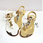 Rhinestone Metal Decor Back Strap Sandals