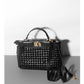 PU Woven Hollow Out Shoulder Handbag