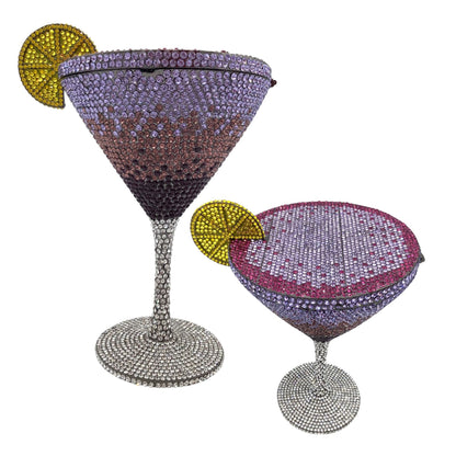 Rhinestone Cocktail Tall Glass Party Bag