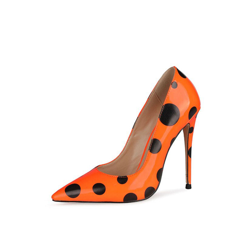 Polka Dot Pointed Toe High Heel Shoes