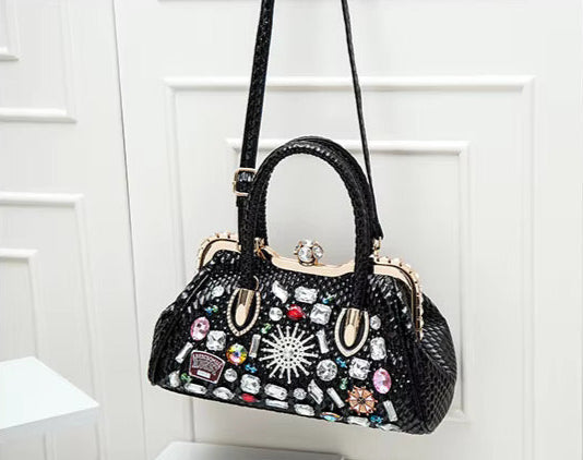 Embellished  PU Shoulder Handbag