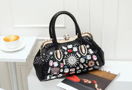 Embellished  PU Shoulder Handbag