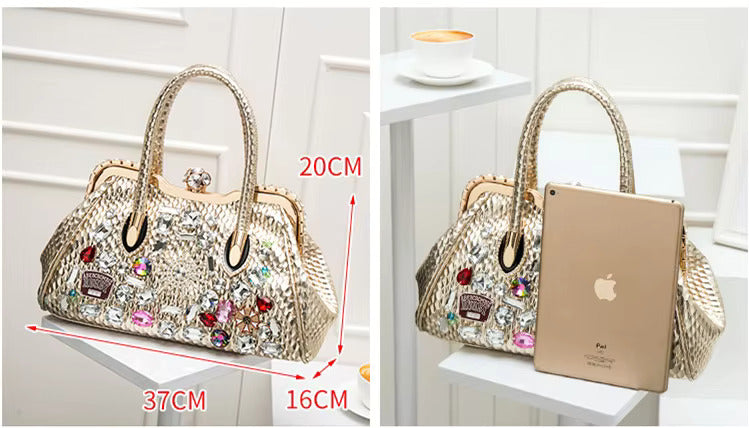 Embellished  PU Shoulder Handbag