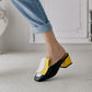 Color Block Mid Heel Mules