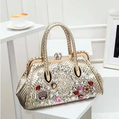 Embellished  PU Shoulder Handbag