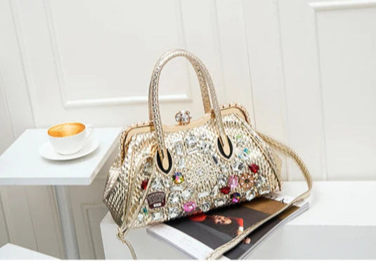 Embellished  PU Shoulder Handbag