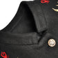 Embroidered Stand Collar Single-Breasted Coat